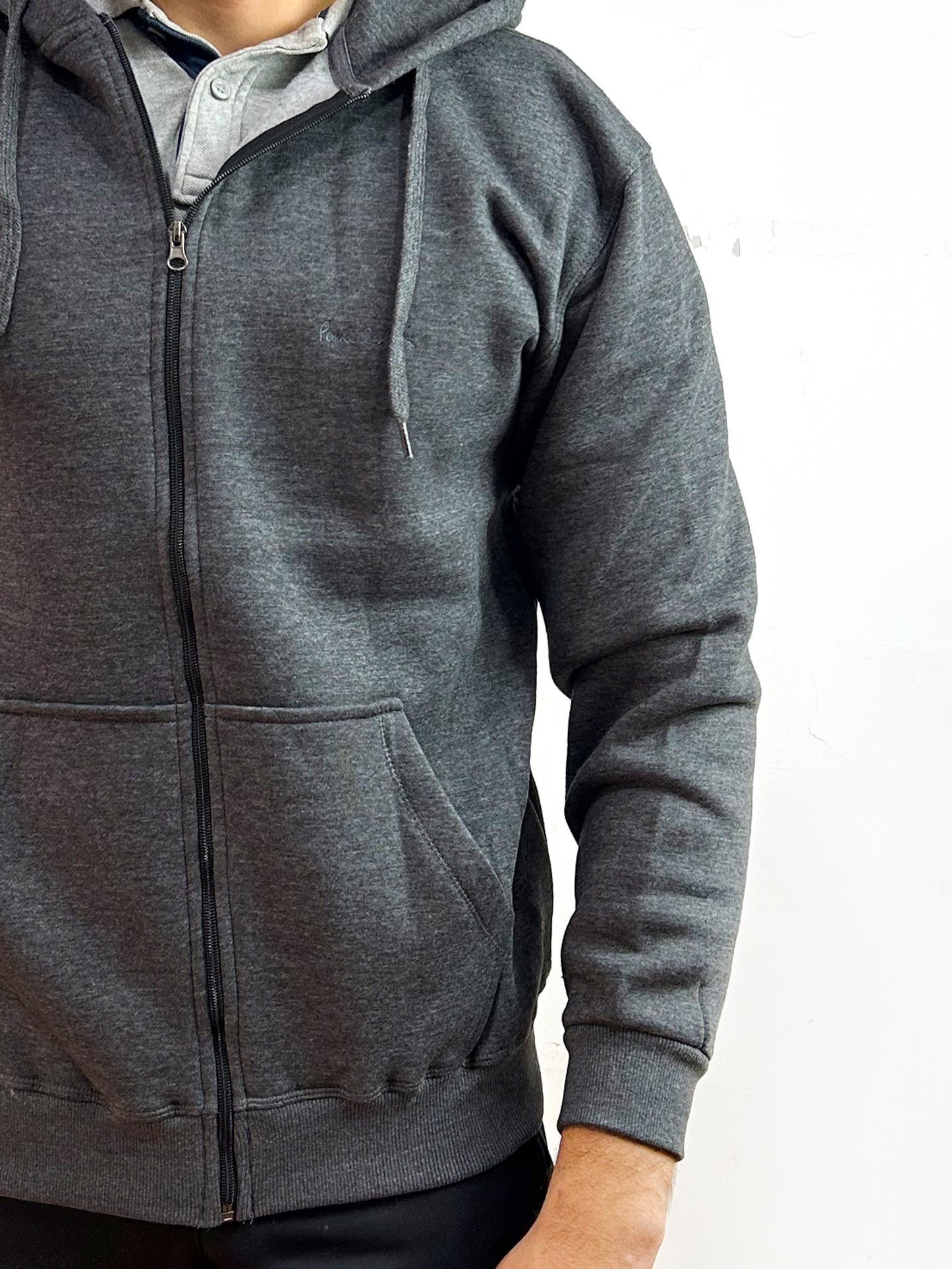 Charcoal Zipper Hoodie For Men MG MH22