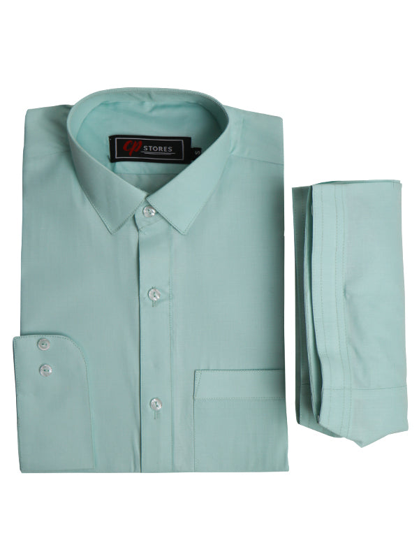 MSK10 540P AM Men's Kameez Shalwar Plain Stitched Suit Shirt Collar Light Ferozi