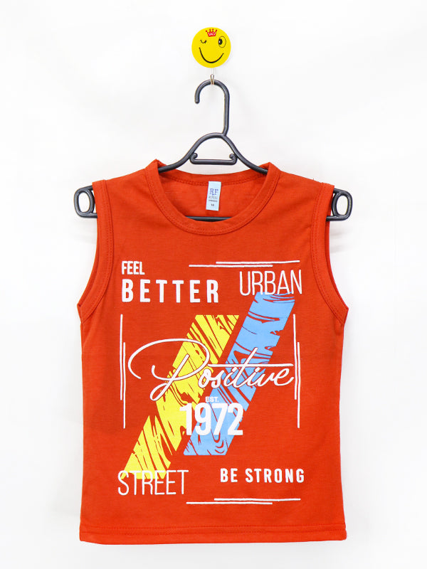 AT Boys T-Shirt 2 Yrs - 8 Yrs Be Strong Orange