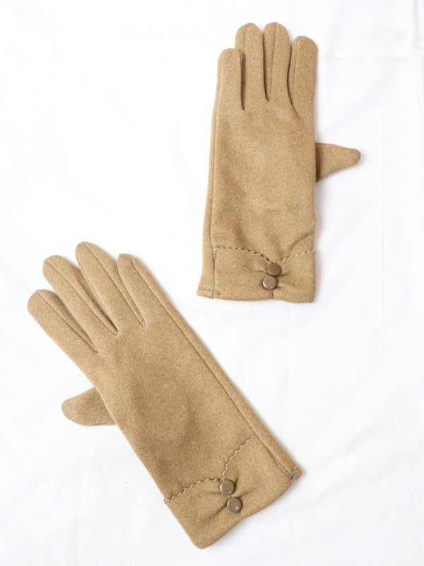 Camel Brown Women's Winter Gloves / Girls Winter Gloves / Full Finger Gloves WG03