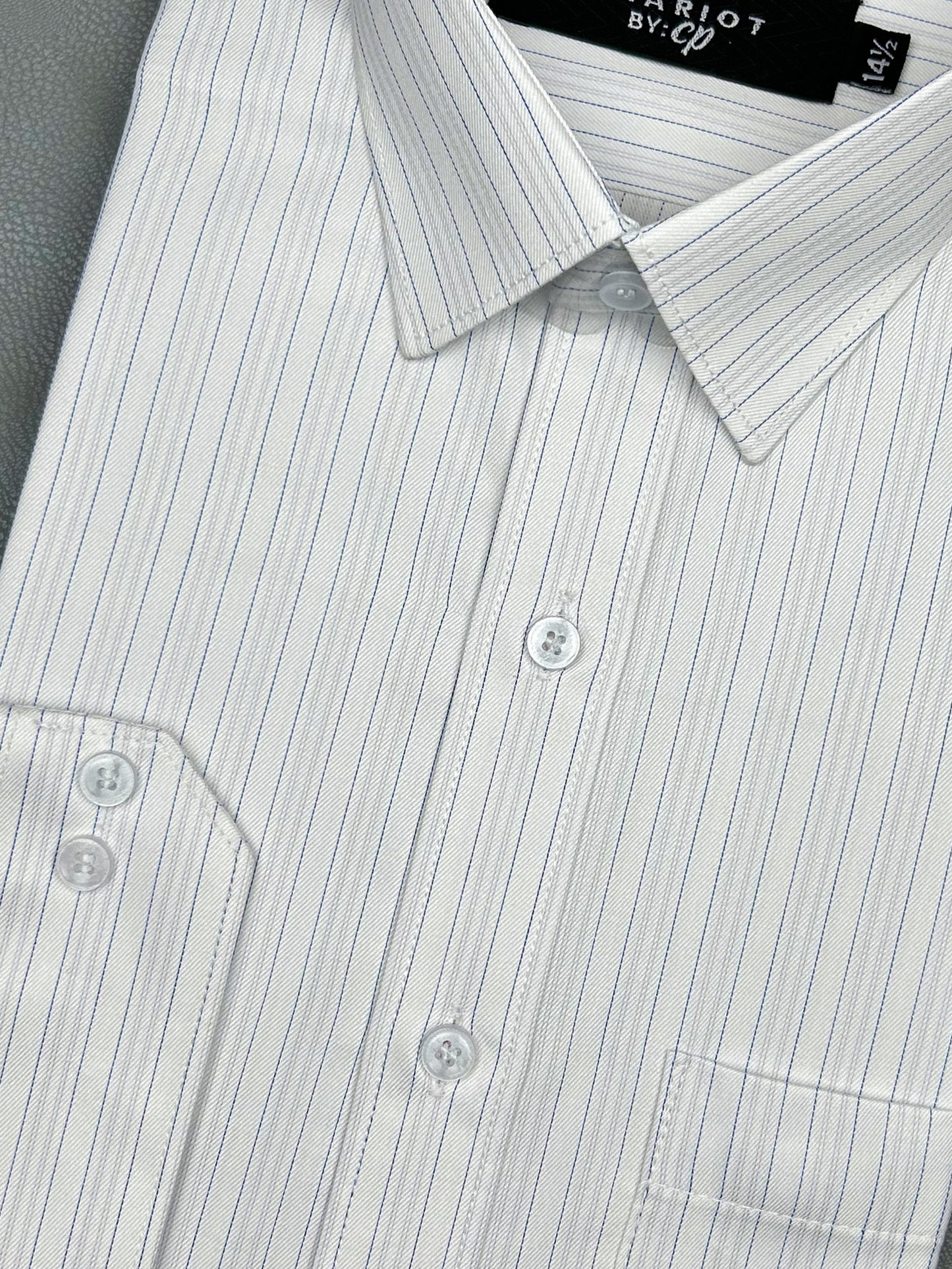 Blue Pencil Lines Formal Dress Shirt For Men MFS155