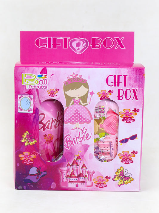 Kids Lunch Box & Water Bottle Barbie Gift Box Pink