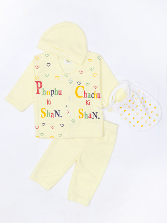 HG Newborn 4Pcs Gift Set 0Mth - 3Mth Phupho Chachu Ki Shan Light Yellow