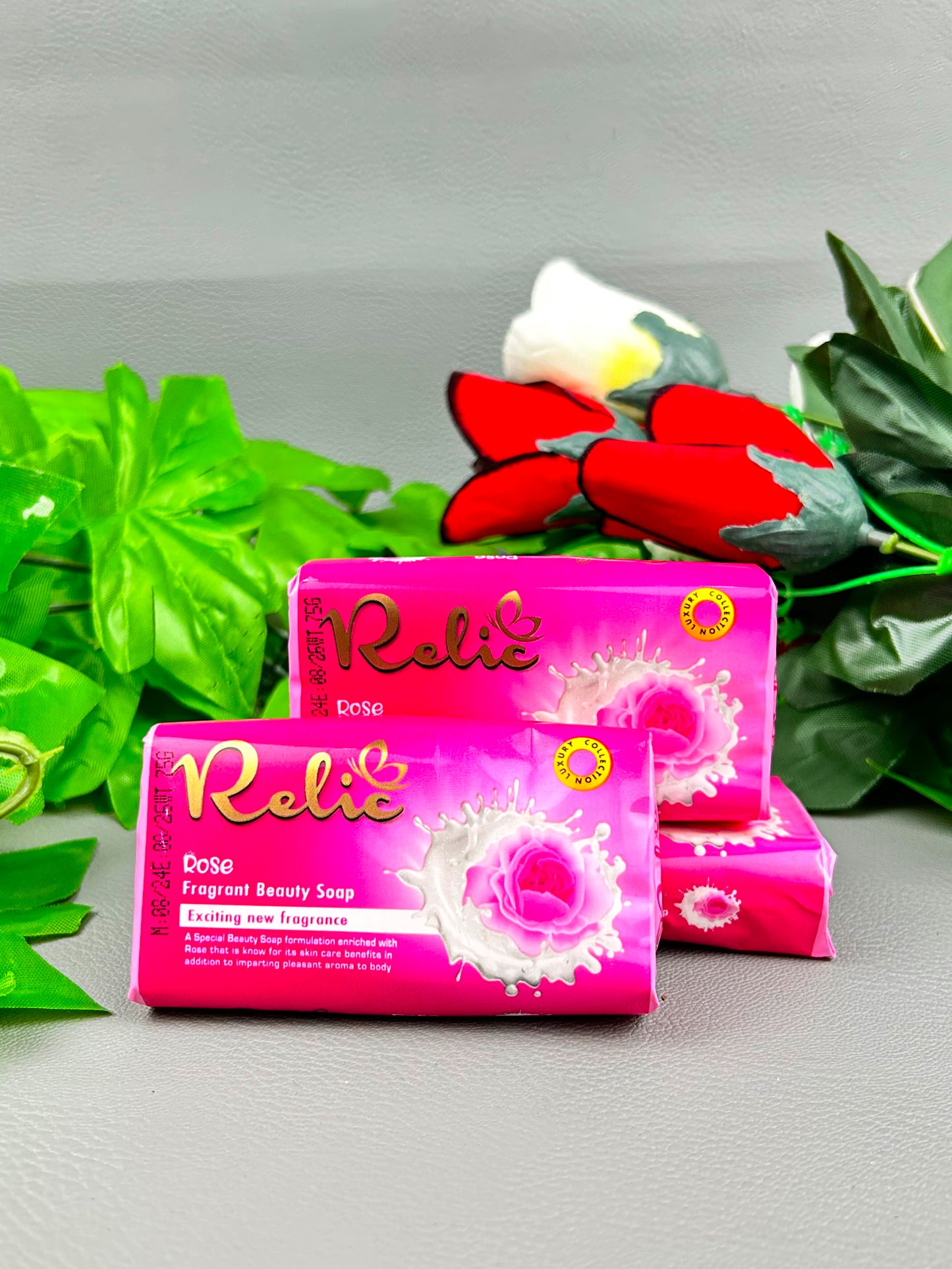 Pack of 3 Relic Rose Fragrant Beauty Soap