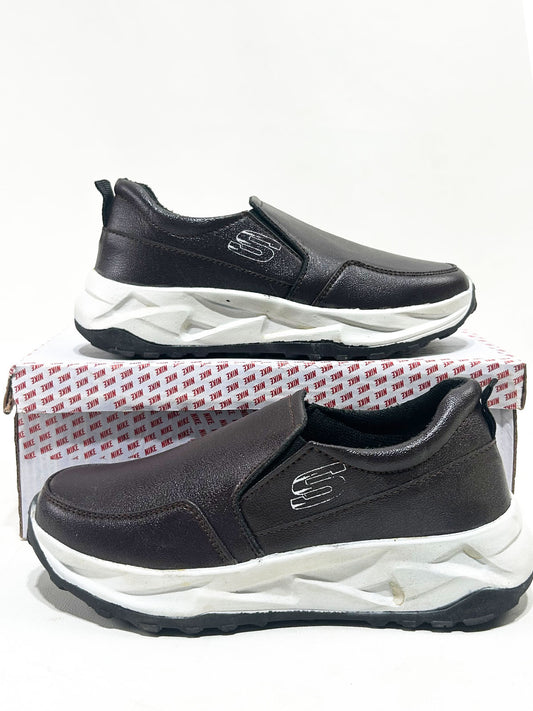 Brown Classic Slip-On Shoes For Men MJS255