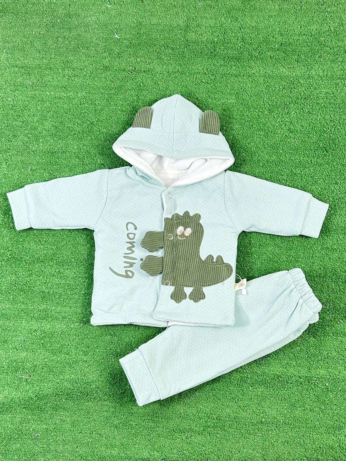 0Mth - 3Mth Fleece Green Suit For Newborns NBS657