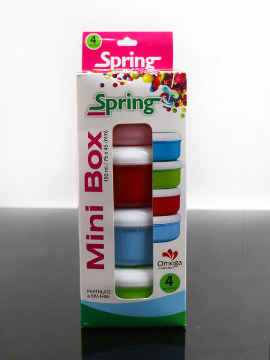 Pack of 4 Mini Food Storage Box Multicolor
