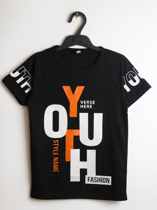 ATT Boys T-Shirt 5 Yrs - 10 Yrs Youth Black