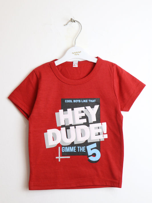 ATT Boys T-Shirt 1 Yrs - 4 Yrs Dude Red
