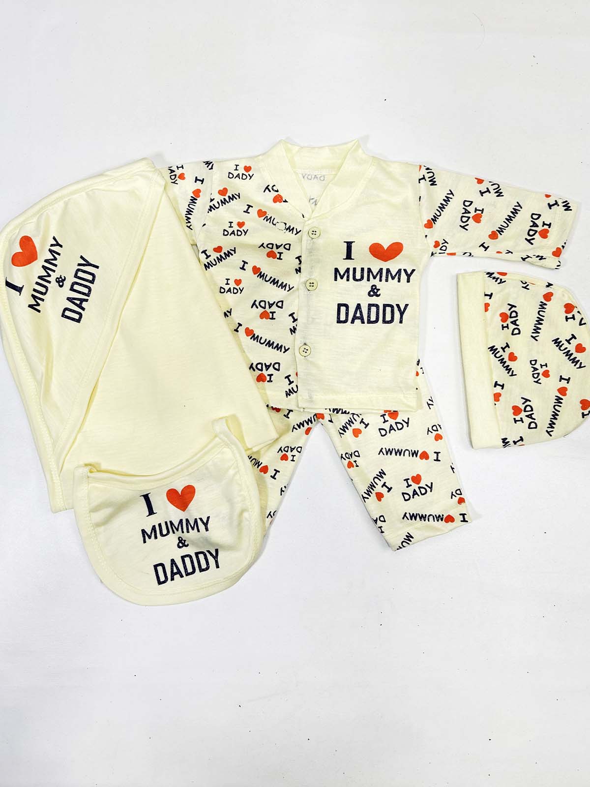 0Mth - 3Mth Yellow 5Pcs Gift Set For Newborn HG NBGS255