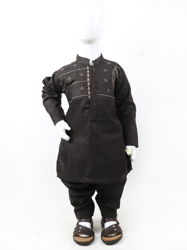 BKS24 IQ Boys Shalwar Kameez Suit 2Yrs - 14Yrs Dark Brown