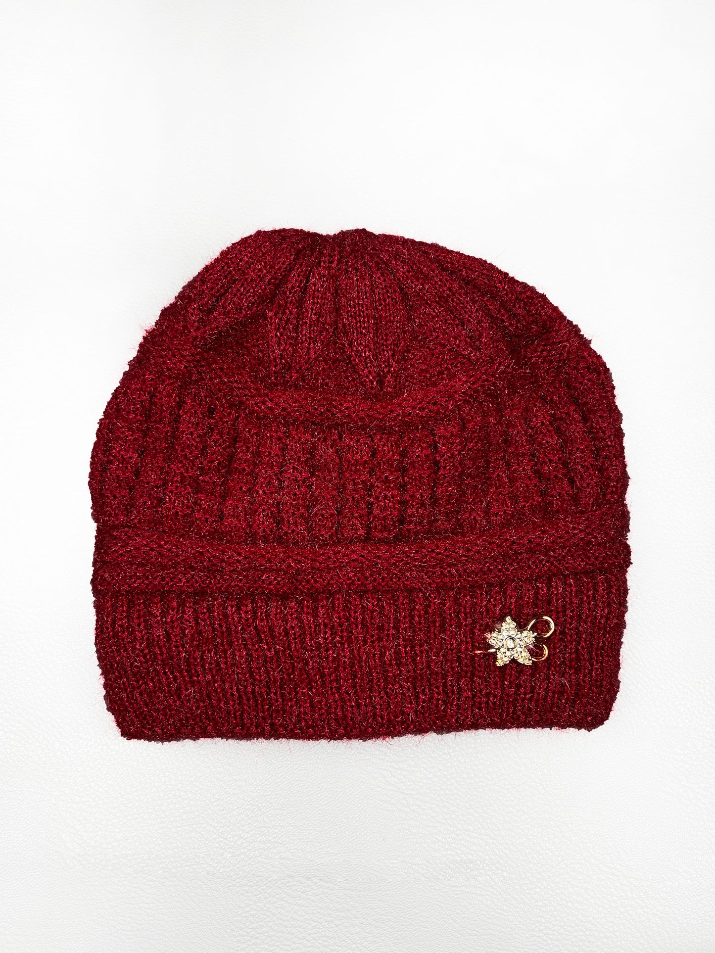 Red Beanie Winter Cap For Women's/Girls WWC09