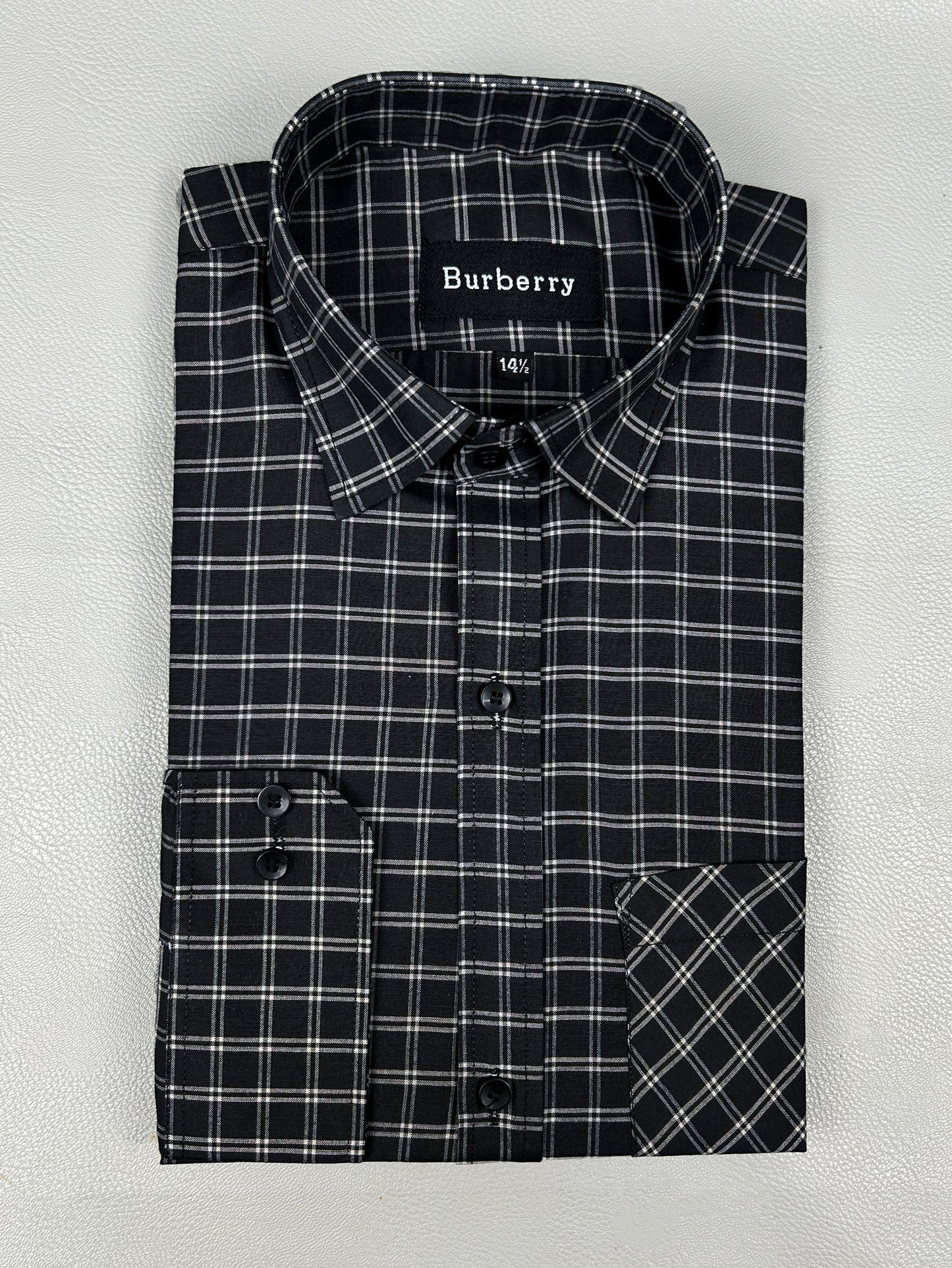 Black Checks Formal Dress Shirt For Men AZ MFS208