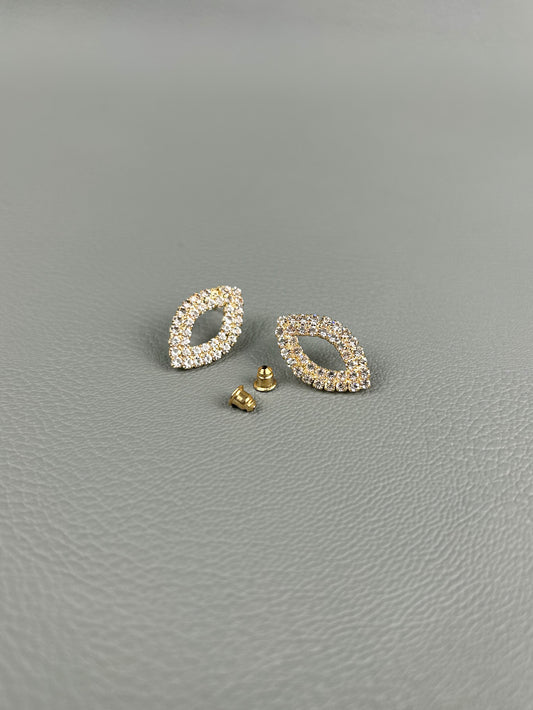 Golden Marquise Earrings For Women/Girls WER11