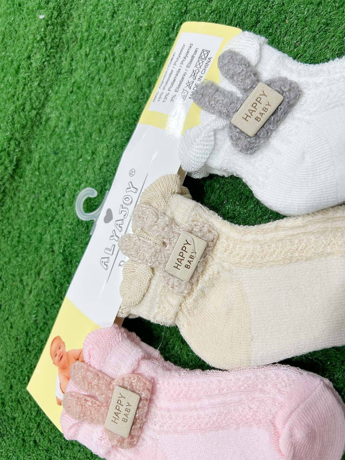 0Mth - 12Mth Pack of 3 Socks For Newborn KS26