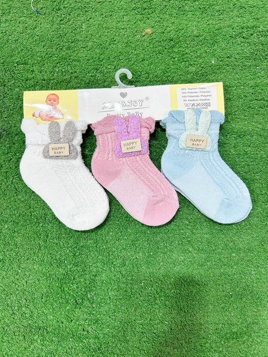 0Mth - 12Mth Pack of 3 Socks For Newborn KS26