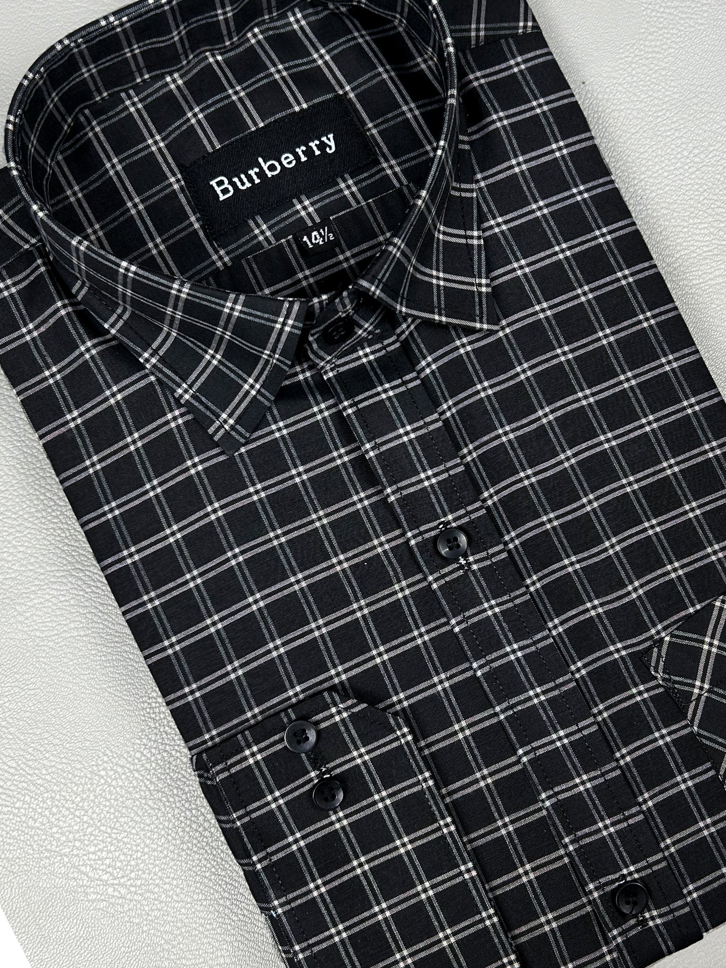 Black Checks Formal Dress Shirt For Men AZ MFS208