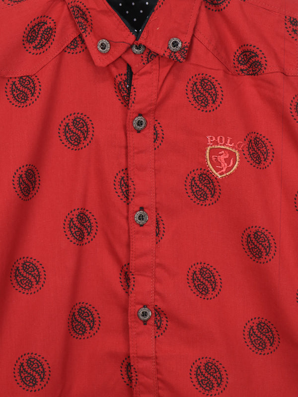 MG Boys Casual Shirt 5Yrs - 10Yrs Polo Red