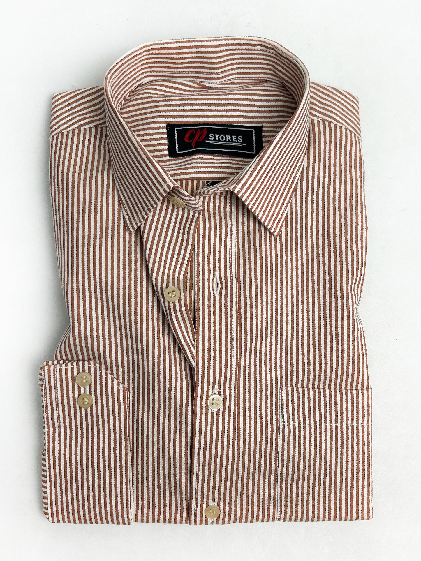 Brown Lines Formal Dress Shirt For Men AN MFS114