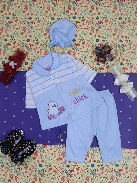 0Mth - 3Mth Cute Light Blue Baby Suit For Newborn NBS81