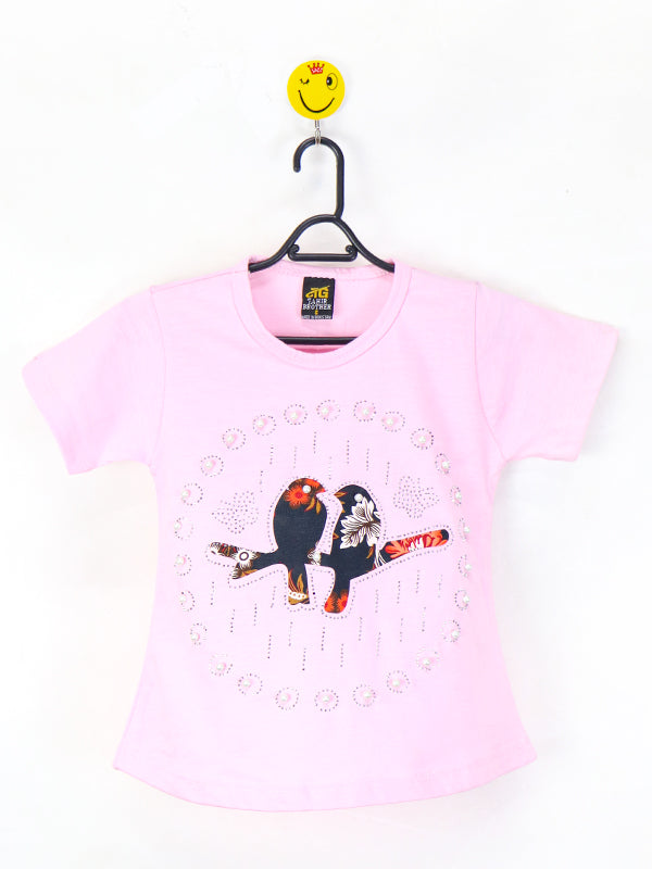 TB Girls T-Shirt 2.5 Yrs - 7 Yrs Sparrow Duo Baby Pink