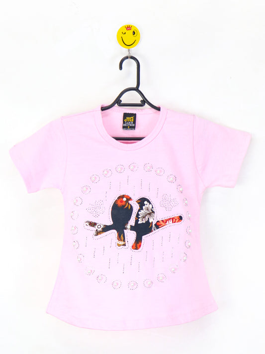 TB Girls T-Shirt 2.5 Yrs - 7 Yrs Sparrow Duo Baby Pink