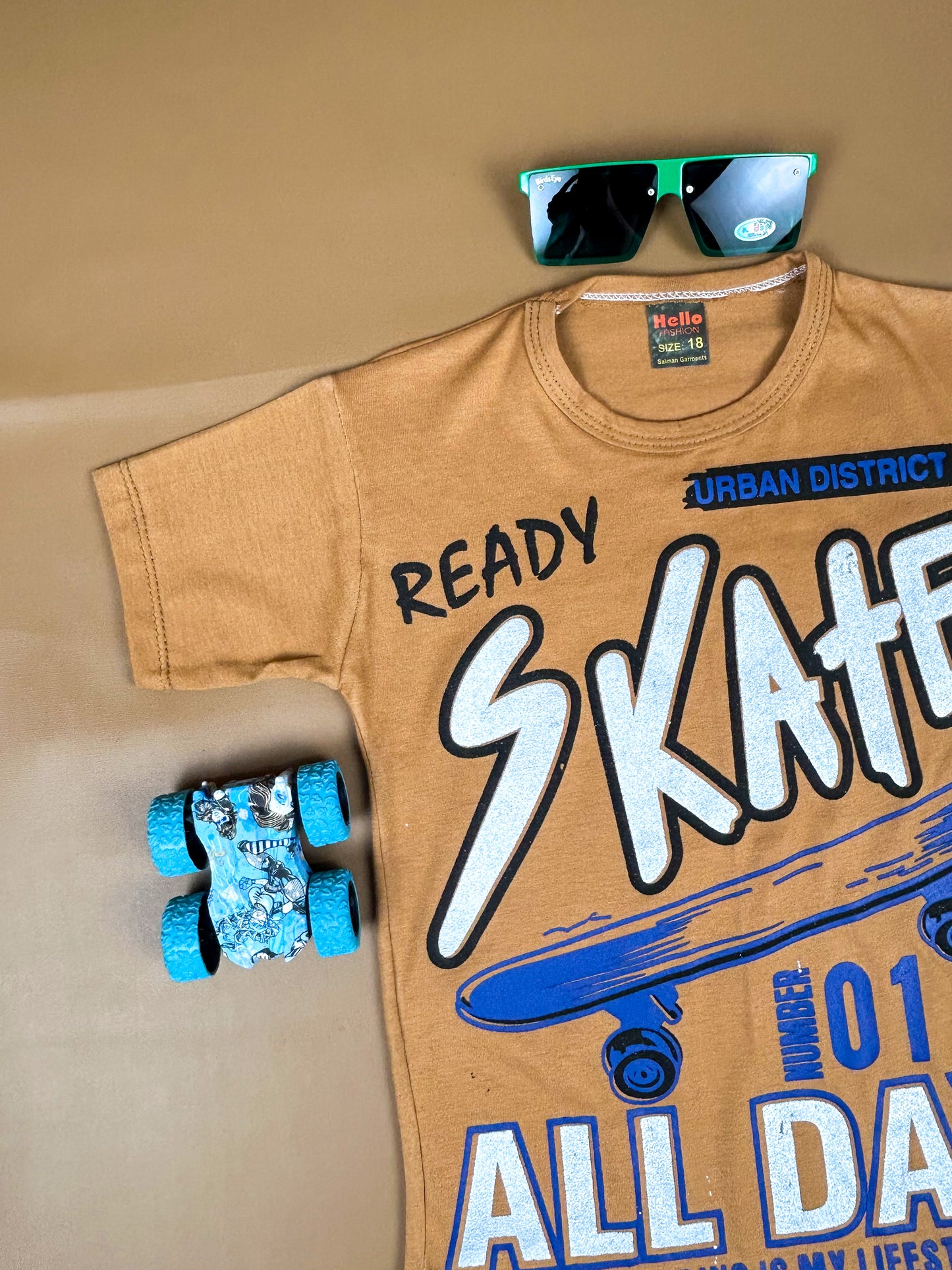 4Yrs - 9Yrs Skate Light Brown T-Shirt For Boys BTS31