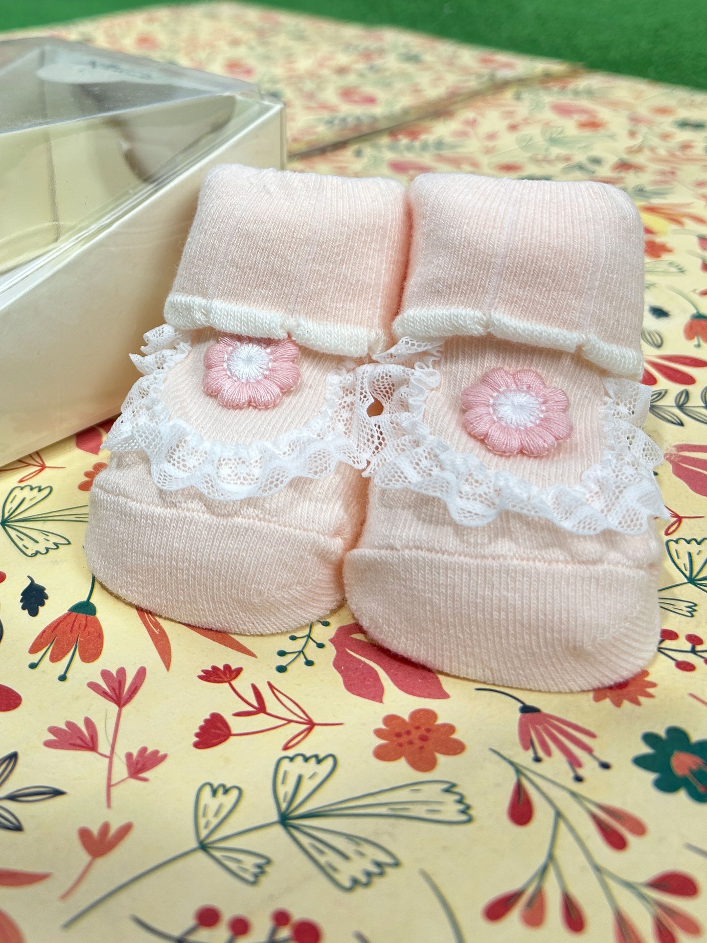 Floral Booties For Newborn NB18