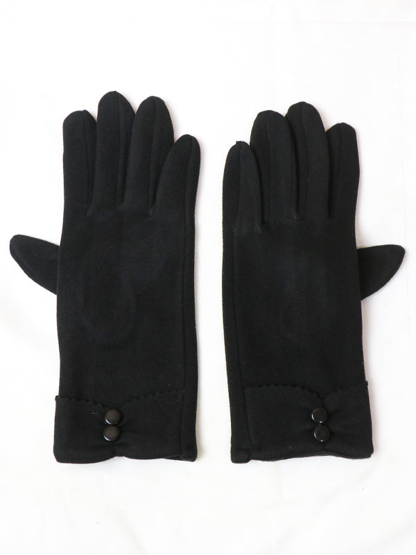 Black Women's Winter Gloves / Girls Winter Gloves / Full Finger Gloves WG03