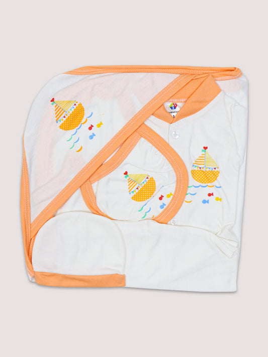 HG Newborn 5Pcs Gift Set 0Mth - 3Mth Printed Ship Light Peach