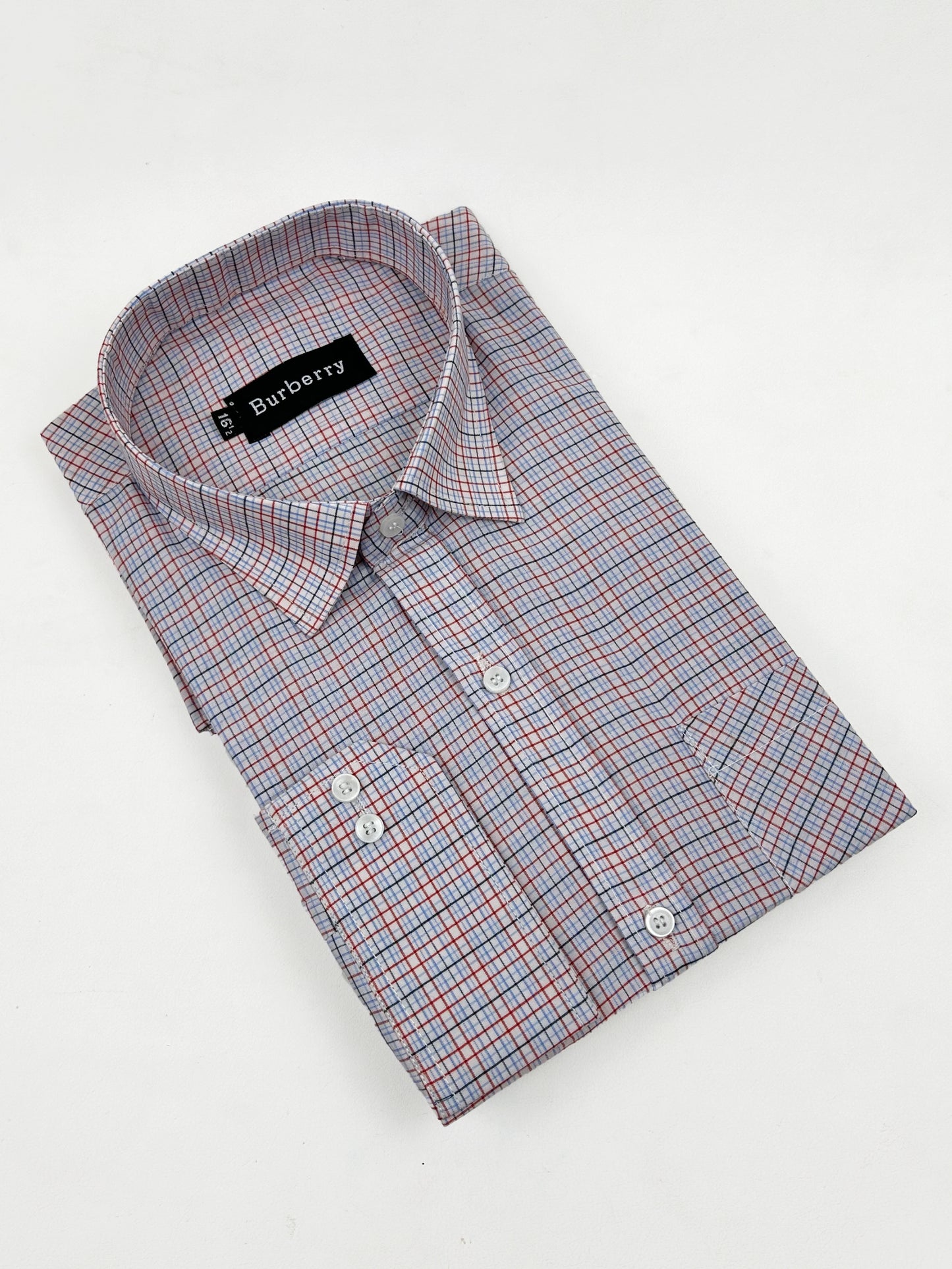 R White Checks Formal Dress Shirt For Men AZ MFS217