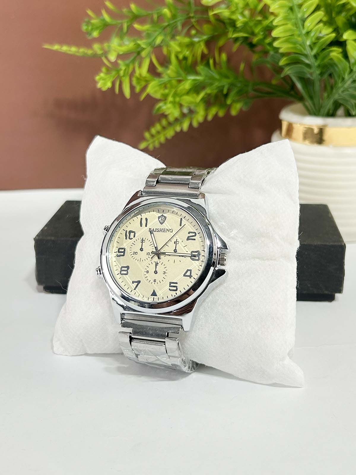 Silver Stainless Steel Watch For Men MW211
