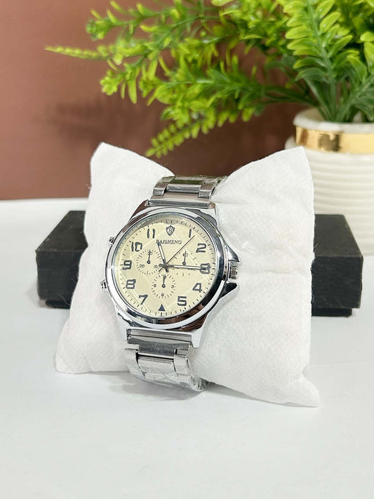 Silver Stainless Steel Watch For Men MW211