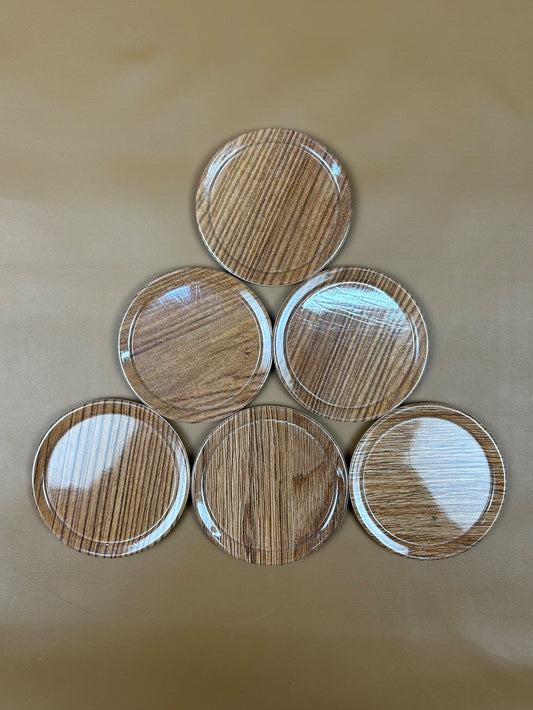 Pack of 6 Round Coasters Multicolor & Multidesign