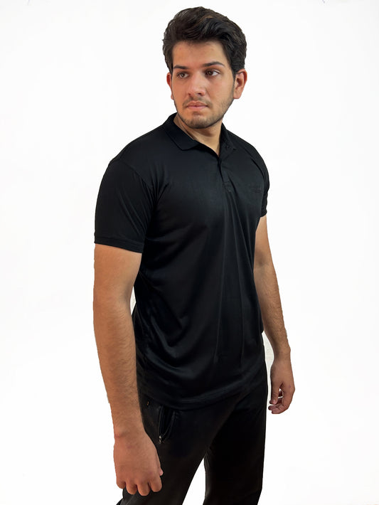 Black Plain Polo T-Shirt For Men MG MTS102