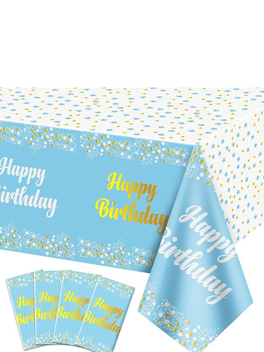 Birthday Plastic Table Cover 54×72 - Sky Blue