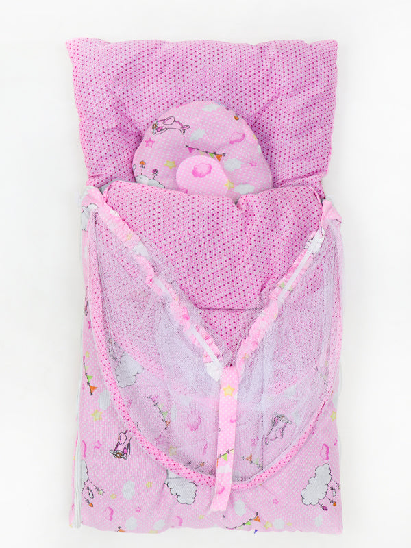 N 2Pcs Newborn Baby Sleeping Bag With Mosquito Net Pink