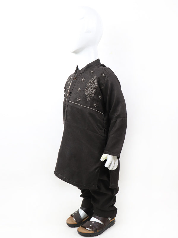 BKS24 IQ Boys Shalwar Kameez Suit 2Yrs - 14Yrs Dark Brown