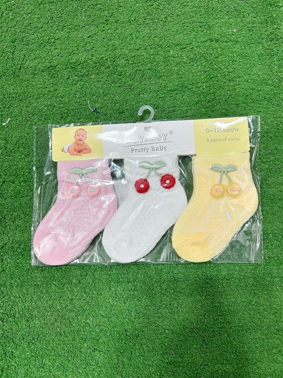 0Mth - 12Mth Pack of 3 Socks For Newborn KS27