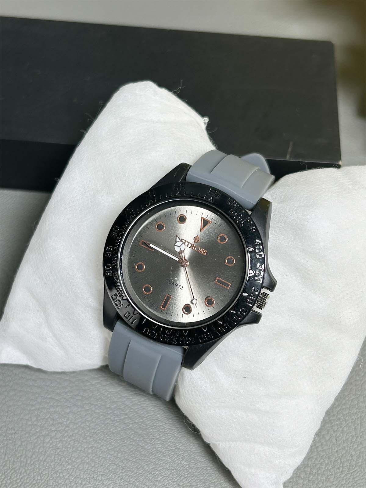 Grey Rubber Strap Watch For Men MW173