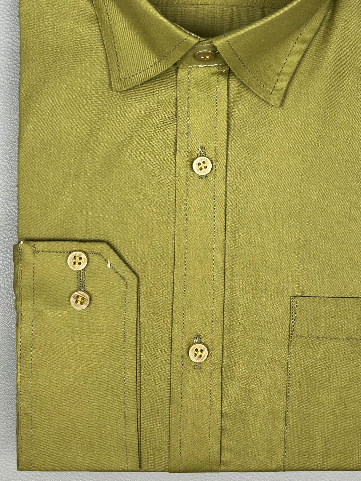 Plain Green Formal Dress Shirt For Men MFS170