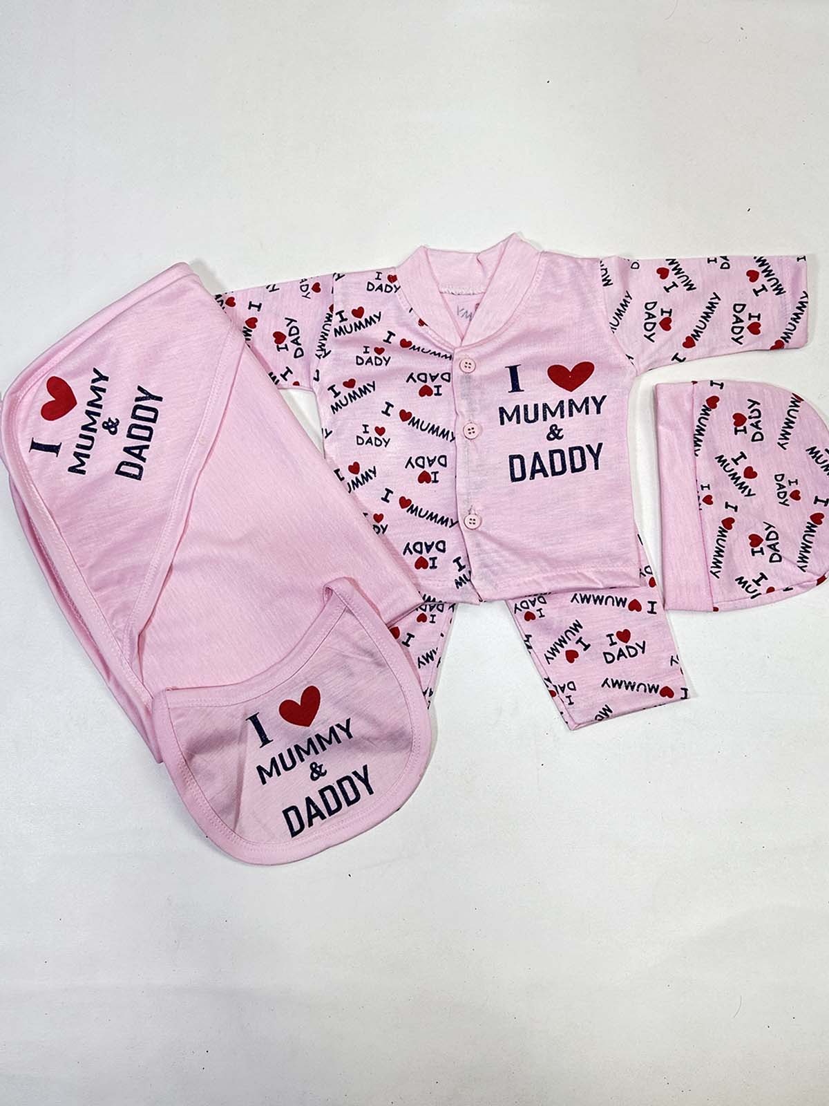 0Mth - 3Mth Pink 5Pcs Gift Set For Newborn HG NBGS256