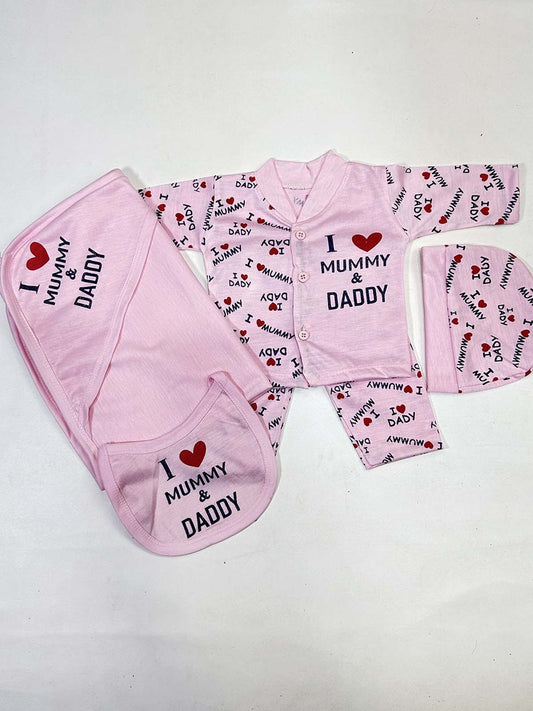 0Mth - 3Mth Pink 5Pcs Gift Set For Newborn HG NBGS256