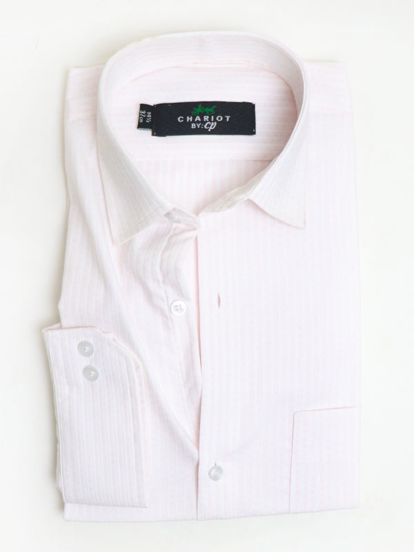 Z Men's Formal Dress Shirt Light Pink Lines