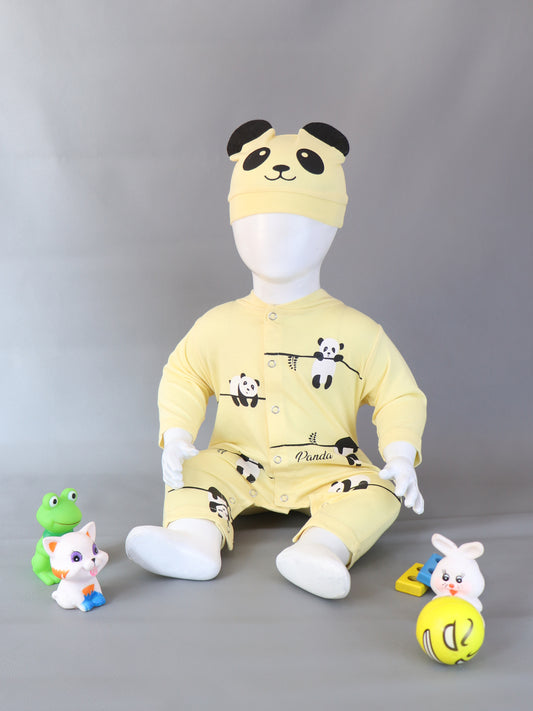 ATT Newborn Romper 3Mth - 9Mth Panda Light Yellow