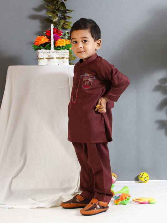 IQ Boys Kameez Shalwar Suit 2Yrs - 14Yrs Dark Brown