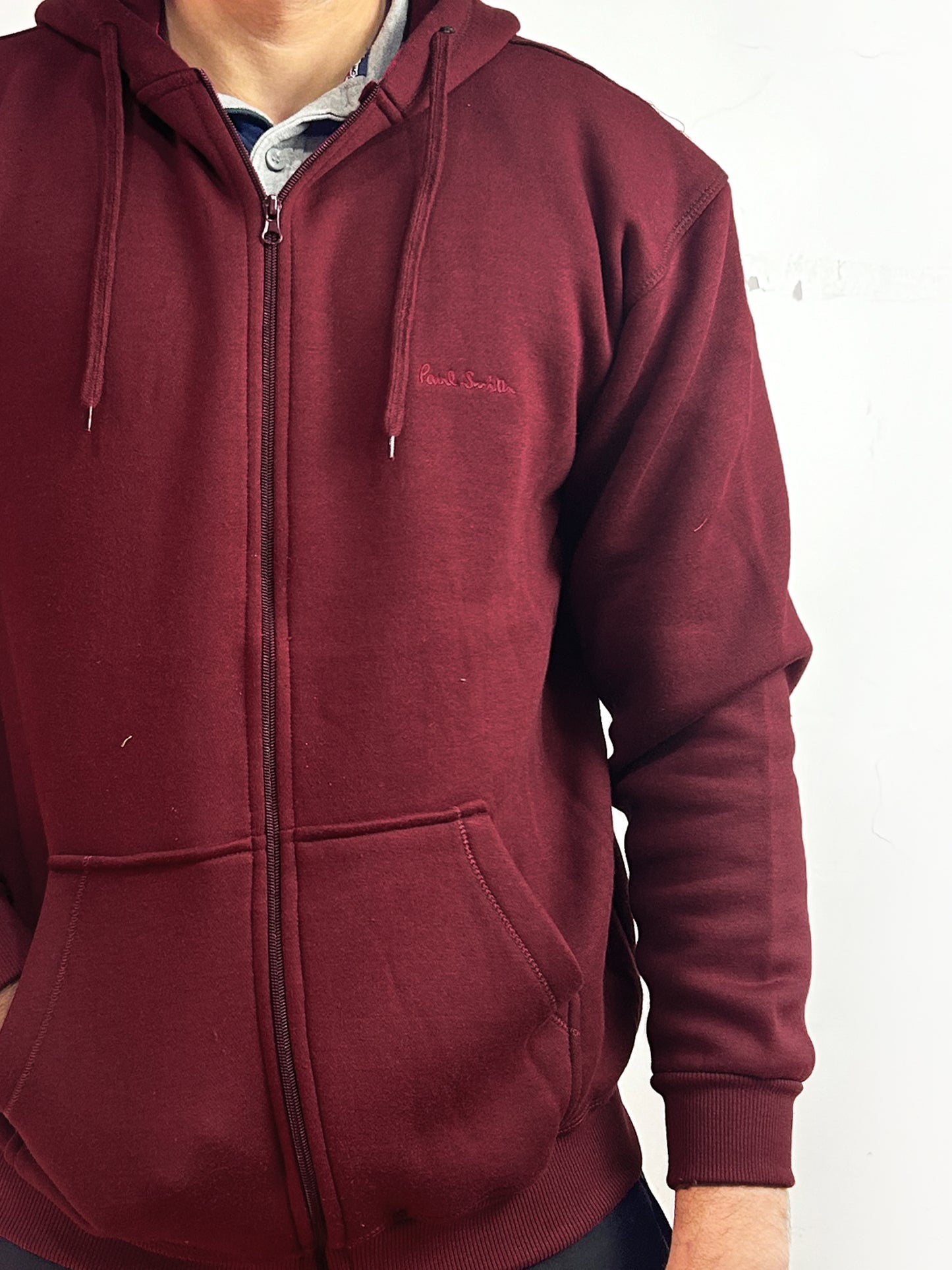 Dark Maroon Zipper Hoodie For Men MG MH23