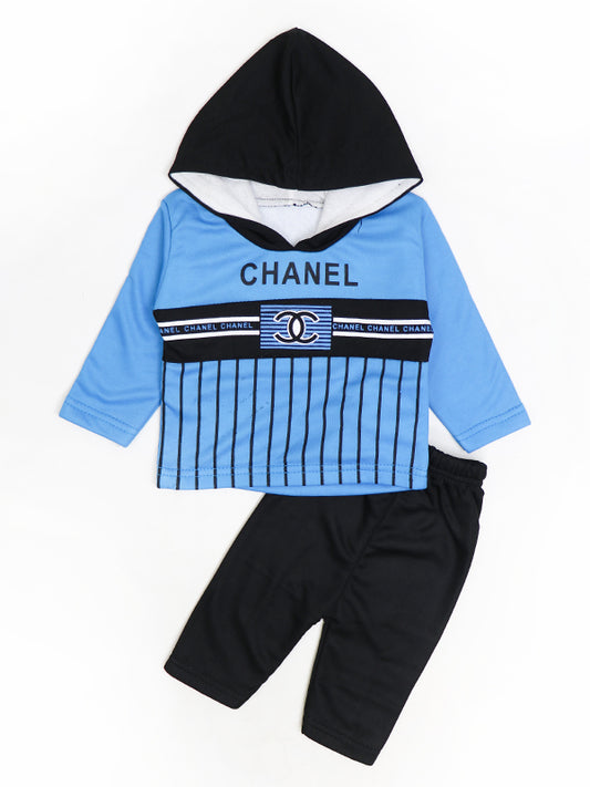 SF Hooded Newborn Baba Suit 3Mth - 9Mth Ch Blue