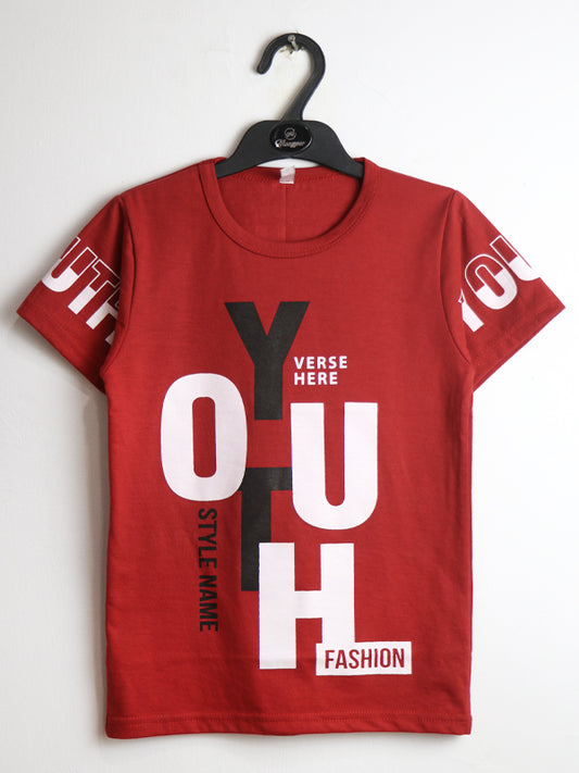 ATT Boys T-Shirt 5 Yrs - 10 Yrs Youth Red
