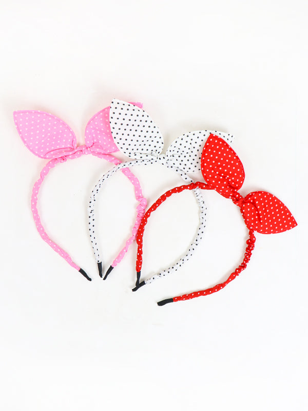 Pack Of 3 Plastic Hair Band Bow - Multicolor